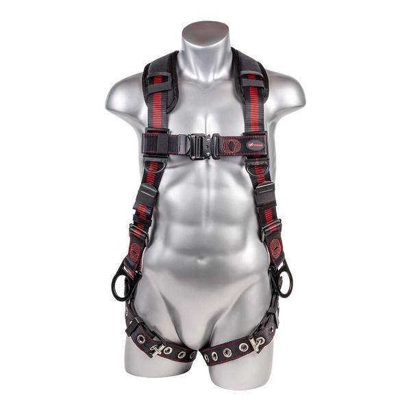 HARNESS , FULL BODY , 2-SIDE D RINGS KAPTURE ELITE TONGUE BUCKLE LEGS FITS M-L