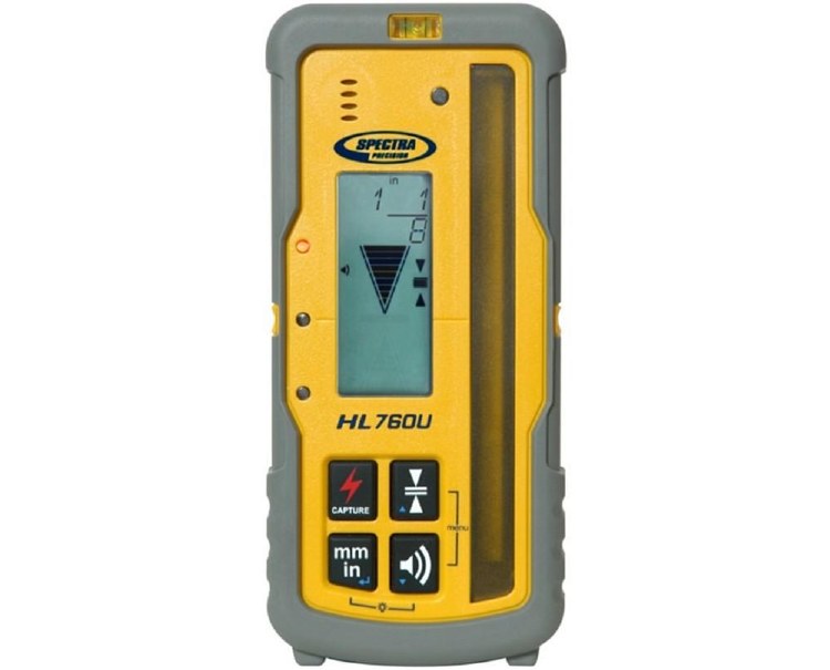 DETECTOR, LASER HL760U RED or GREEN BEAM SPECTRA RADIO TRANCEIVER, LEVEL VIAL, C70 CLAMP