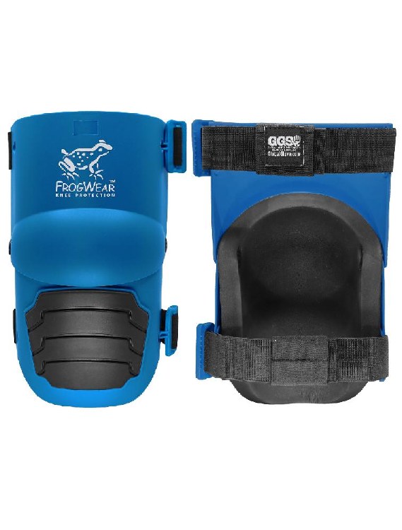 KNEE PADS BLUE HINGED BLACK TPR CAP, FROG WEAR, ONE PAIR