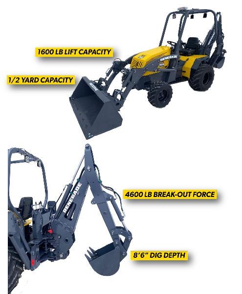 BACKHOE, LOADER, 2WD 25HP HONDA GAS , QUICK ATTACH PLATE