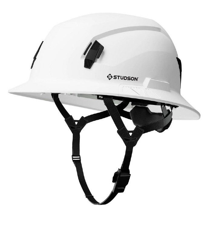 Hard Hat, Full Brim Type 2, Chin Strap White NON-VENTED Class E Ratchet Back