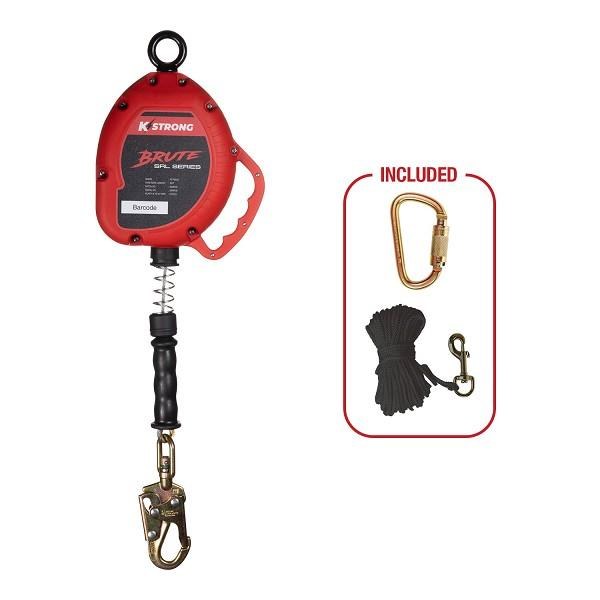 LANYARD SRL DEVICE, KSTRONG 30' STAINLESS STEEL ROPE W/ ONE FORGED SNAP HOOK AND LOAD INDICATOR