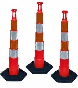 CHANNELIZER,STACKABLE RING TOP, 42", (4) 6" WHITE & ORANGE BANDS INCLUDES BASE (HBT-010-BA 10LB)