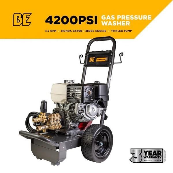 PRESSURE WASHER 4200 PSI 4.2 GPM HONDA GX390, EXTERNAL UNLOADER COMET ZWD4040G TRIPLEX PUMP 50' QC HOSE