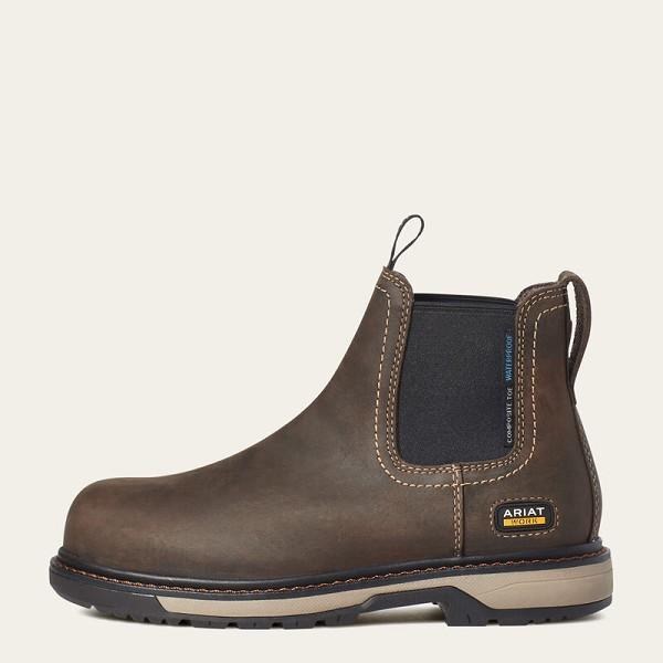 BOOT, WOMENS RIVETER CHELSEA CSA WATERPROOF PUNCTURE RESISTANT COMP TOE, ARIAT