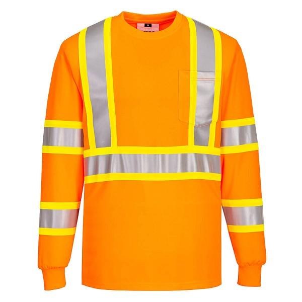 SHIRT, HI-VIZ X BACK LONG SLEEVE,  CLASS 3, PORTWEST
