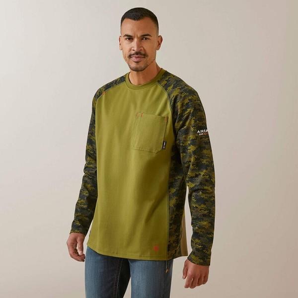 T-SHIRT, FR AC STRETCH CAMO BASEBALL, ARIAT