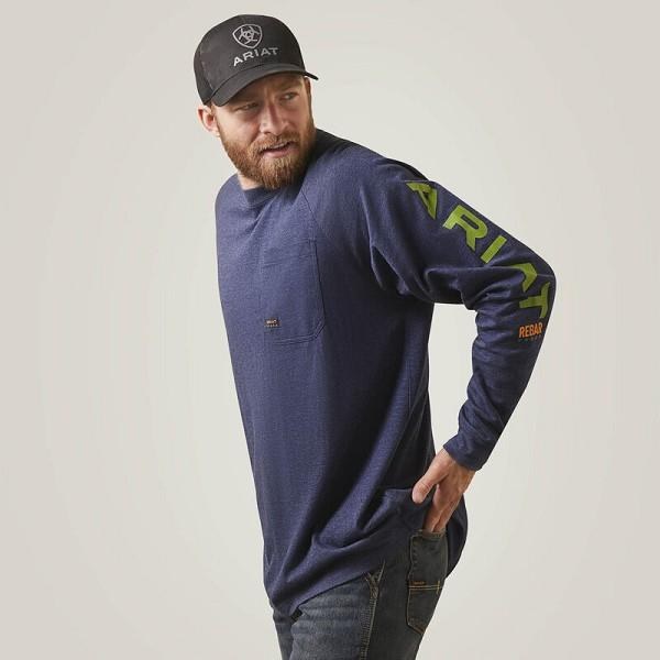 T-SHIRT, MENS REBAR COTTON STRONG GRAPHIC LONG SLEEVE, ARIAT