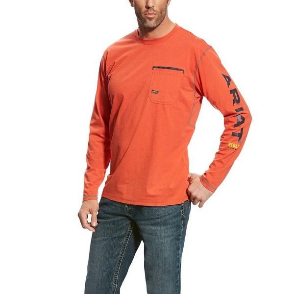 T-SHIRT, MENS REBAR WORKMAN LOGO LONG SLEEVE, ARIAT