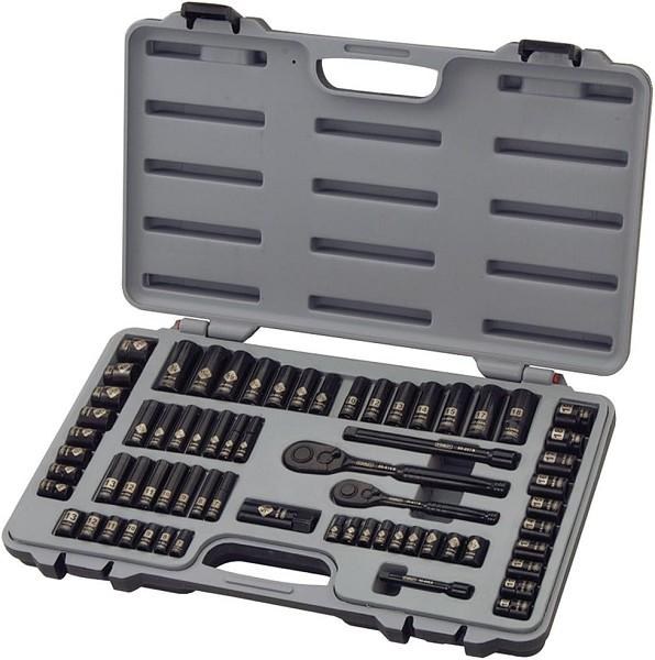 TOOL SET, SOCKET SET BLACK CHROME 69 PC  1/4" and 3/8"  STANLEY