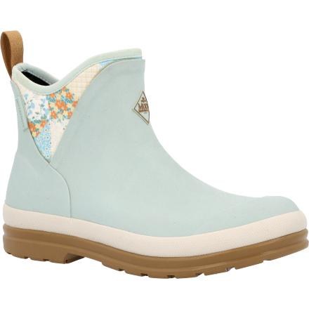 BOOT, WOMENS ORIGINAL ANKLE BOOT, BLUE QUILTED FLORAL, MUCK