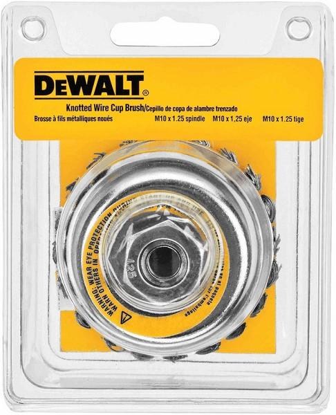 Wire Cup Knotted Brush 4" Carbon Steel with 5/8" Arbor Dewalt