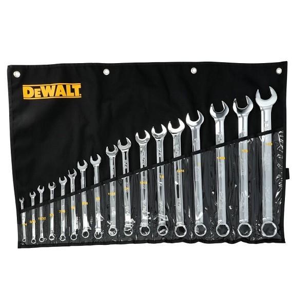 WRENCH 17 PC SAE COMBO SET  DEWALT 1/4" to 1-1/4" w/ POUCH