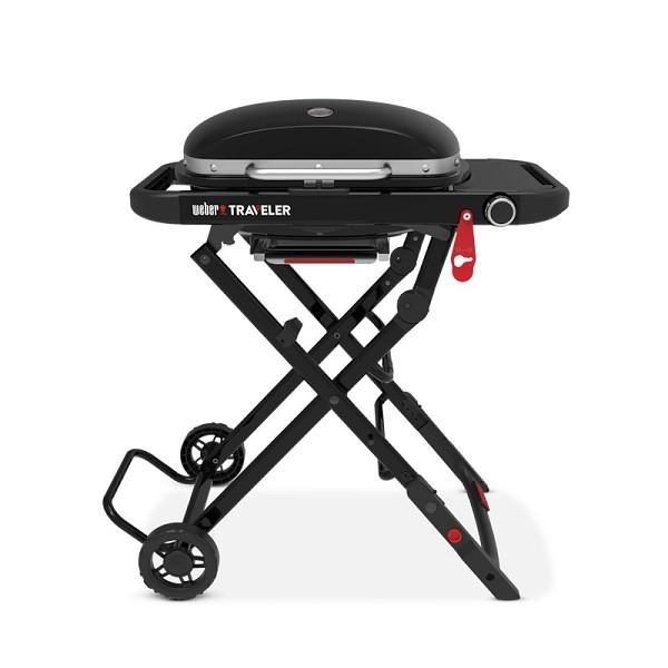 GRILL TRAVELER COMPACT  PORTABLE BLACK PROPANE LP GAS INCLUDES CART STAND WHEELS