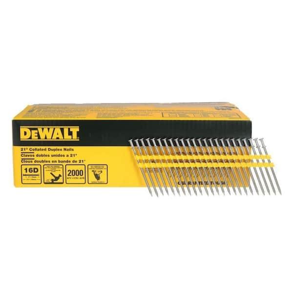 NAIL 16D COLLATED DUPLEX NAILS 3-1/2" x 0.131" 21-Degree Bright Finish (2000-Pack)