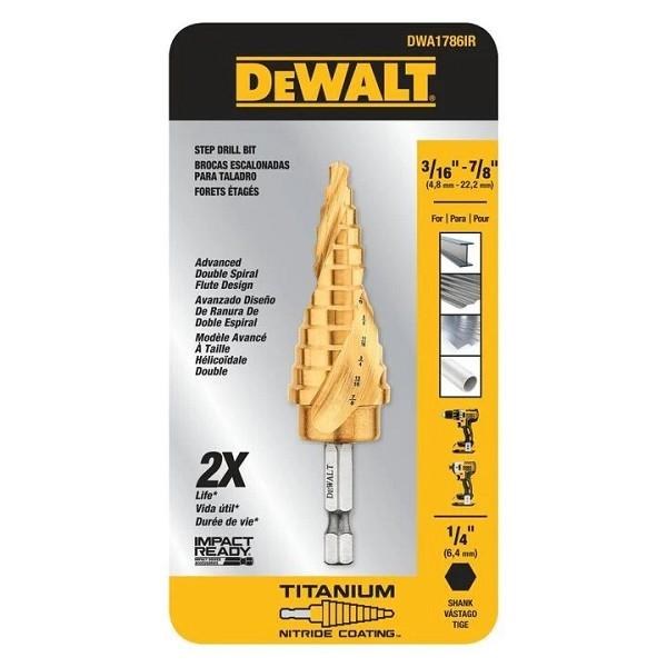 Step Drill Bit 3/16" - 7/8" Impact Ready Titanium Nitride Coating