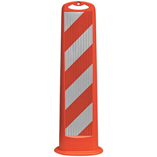SIGN PANEL TRAILBLZER 8" x 45" HIP STRIPED ORANGE REFLECTIVE / 12# RUBBER BASE