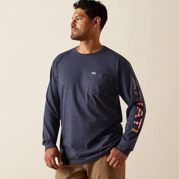 TSHIRT, REBAR COTTON STRONG STANDARD LOGO LONG SLEEVE, ARIAT