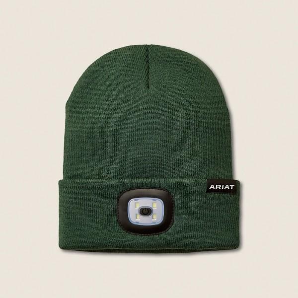 HAT, REBAR HEADLIGHT BEANIE, DK GREEN, ARIAT
