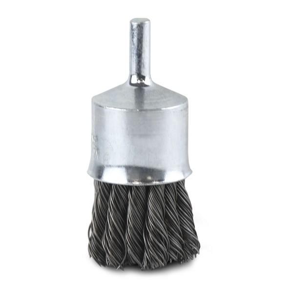WIRE BRUSH, CRIMPED CUP, 1-1/8" O.D., 1/4" SHANK, .20 CARBON