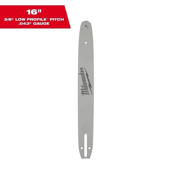 Saw Guide Bar 16" 3/8" Low Profile Pitch .043" Gauge Milwaukee