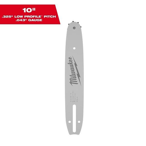 Bar Chainsaw 10" .325" Low Profile Pitch .043" Gauge Replacement Bar Milwaukee