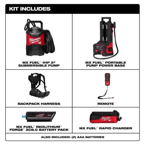 Pump MX Fuel 1.0 Hp 2" Submersible Kit Milwaukee
