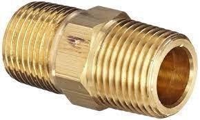 NIPPLE 3/8 BRASS HEX"