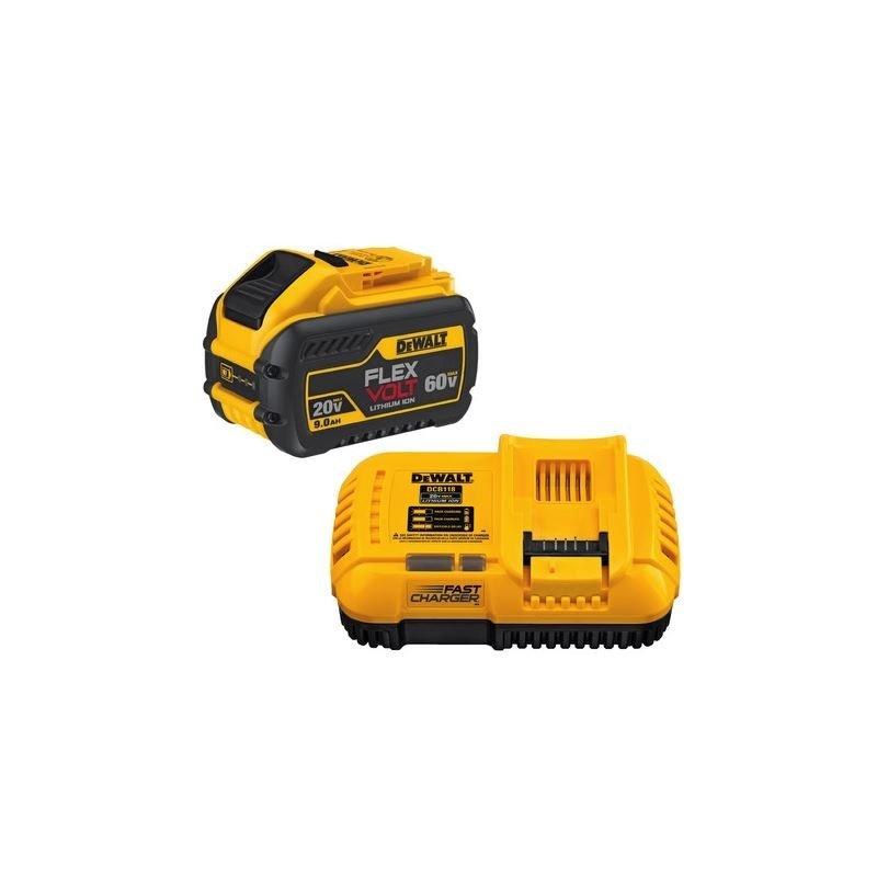 DEWALT 60V MAX* FLEXVOLT Lithium Battery with Charger, 9-Ah (DCB118X1) 