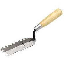 TROWEL, MARGIN, 5" X 2", SQUARE NOTCH