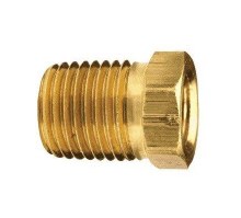 BUSHING, 3/8" X 1/2", BRASS, HEX