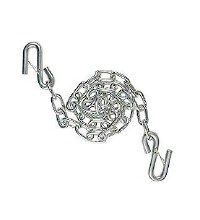 SAFETY CHAIN, 3/16" LINK, 4 FT, 2000 # LOAD, W/ S HOOK, FOR TRAILER