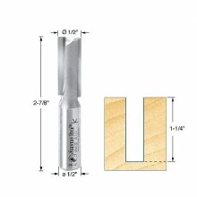 Additional picture of ROUTER BIT, 1/2", STRAIGHT PLUNGE - SHALLOW, 1/2" SHANK, 2 FLUTE
