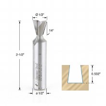 Additional picture of ROUTER BIT, 1/2", 14 DEGREE, DOVETAIL, LONG SHANK