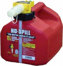 GAS CAN, 1.25 GAL, PLASTIC, NO SPILL