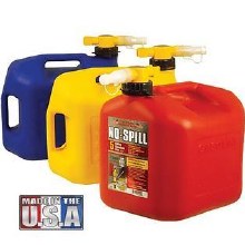 GAS CAN, 2.5 GAL, PLASTIC, NO SPILL