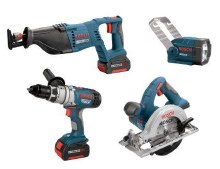 KIT ,HAMMER DRILL DRIVER(#17618) -1/2" , CIRCULAR SAW, RECIP SAW, FLASHLIGHT , 18 VOLT, 2 FAT LI-ION BATTERY, CARRY BAG