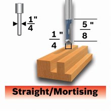 Additional picture of ROUTER BIT, 1/4" x 5/8" x 1/4"S, STRAIGHT -2 FLUTE -CARBIDE TIP