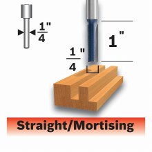 Additional picture of ROUTER BIT, 1/4" x 1" x 1/4"S, STRAIGHT -2 FLUTE -CARBIDE TIP