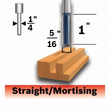 Additional picture of ROUTER BIT, 5/16" x 1" x 1/4"S, STRAIGHT -2 FLUTE -CARBIDE TIP