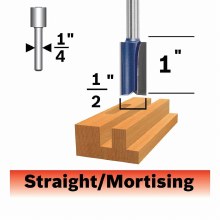 Additional picture of ROUTER BIT, 1/2" x 1" x 1/4"S, STRAIGHT -2 FLUTE -CARBIDE TIP