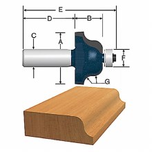 Additional picture of ROUTER BIT, 5/32" ROMAN OGEE x 1/4"S, w/ BB -2 FLUTE -CARBIDE TIP