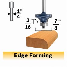 Additional picture of ROUTER BIT, 3/16" ROUNDOVER x 1/4"S, w/ BB -2 FLUTE -CARBIDE TIP