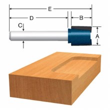 Additional picture of ROUTER BIT, 1/2" x 1/2" x 1/4"S, HINGE MORTISE -2 FLUTE -CARBIDE TIP