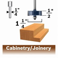 Additional picture of ROUTER BIT, 3/8" x 1/2" RABBETING x 1/4"S, w/ BB -2 FLUTE -CARBIDE TIP