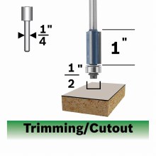 Additional picture of ROUTER BIT, 1/2" x 1" x 1/4"S, FLUSH TRIM w/BB -3 FLUTE -CARBIDE TIP
