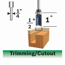 Additional picture of ROUTER BIT, 1/2" x 1" x 1/4"S, STRAIGHT W/ TBB-2 FLUTE -CARBIDE TIP
