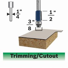 Additional picture of ROUTER BIT, 3/8" x 1/2" x 1/4"S, FLUSH TRIM w/BB -2 FLUTE -CARBIDE TIP