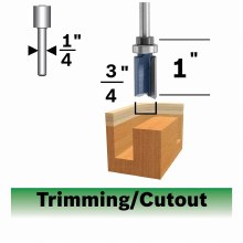 Additional picture of ROUTER BIT, 3/4" x 1" x 1/4"S, STRAIGHT w/TBB-2 FLUTE -CARBIDE TIP