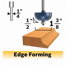 Additional picture of ROUTER BIT, 1/2" COVE x 1/4"S, w/BALL BEARING -2 FLUTE -CARBIDE TIP